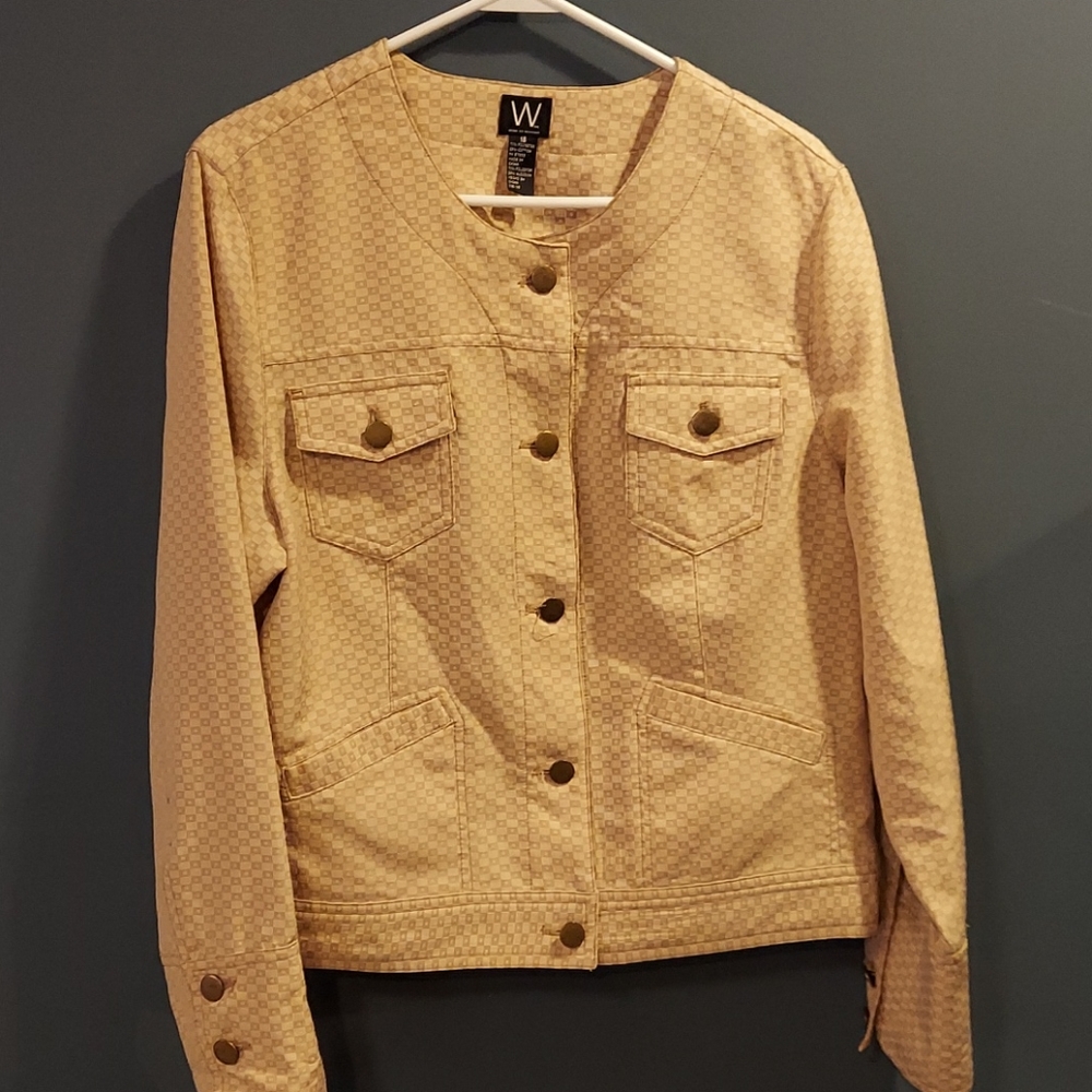 W. Work to Weekend Checked Button Down‎ Jacket Size 16